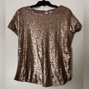 Rose gold sequin shirt